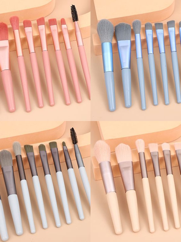 8 Small Makeup Brushes Morandi Portable Beauty Tool Soft Hair Makeup Brush