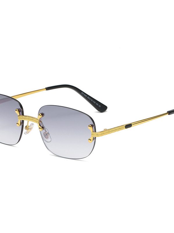 S31442 Cross-Border Metal Frameless Square New Sunglasses Punk Personality Street Shooting Small Glasses Sunglasses Men