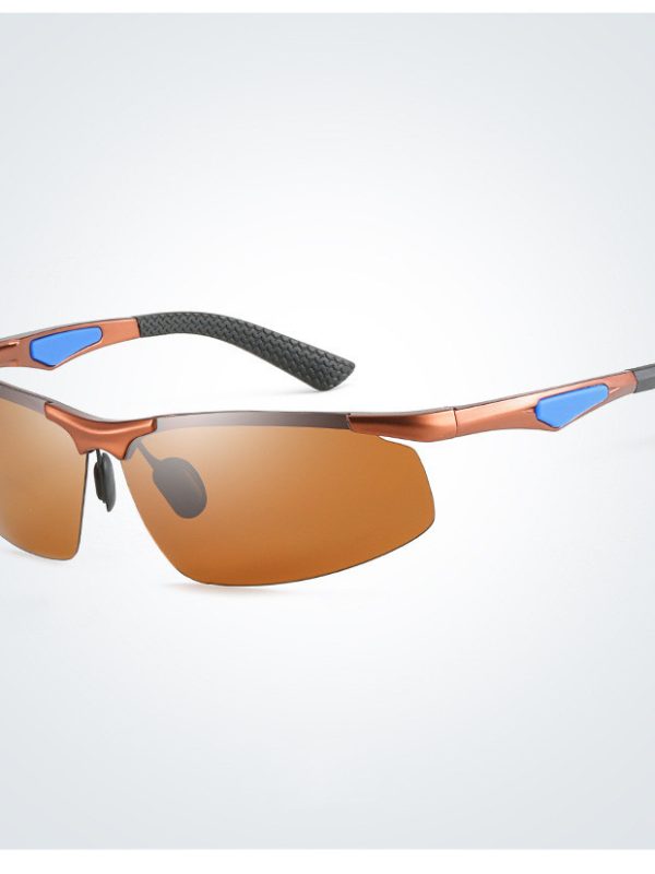 نظارات شمسية مستقطبة للرجال مصنوعة من سبائك الألومنيوم والمغنيسيوم بتصميم رياضي ومضادة للرياح ومرآة