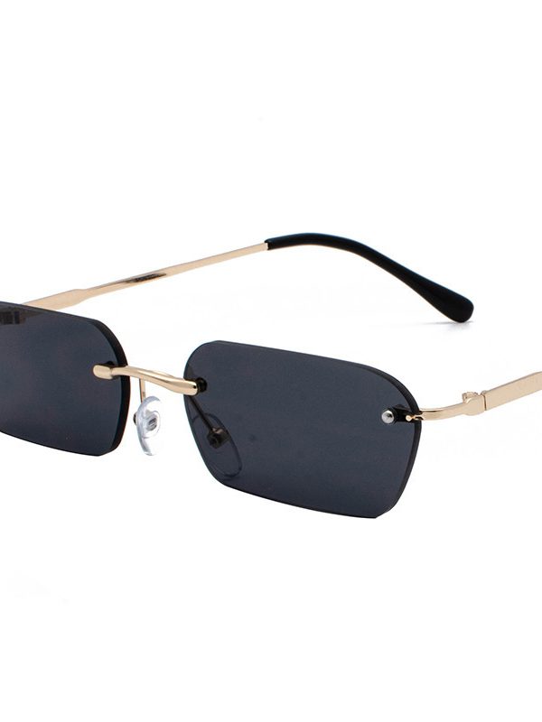 Trendy Sunglasses Women'S Hong Kong Style Metal Small Frame Men'S Personalized Square Rimless Glasses