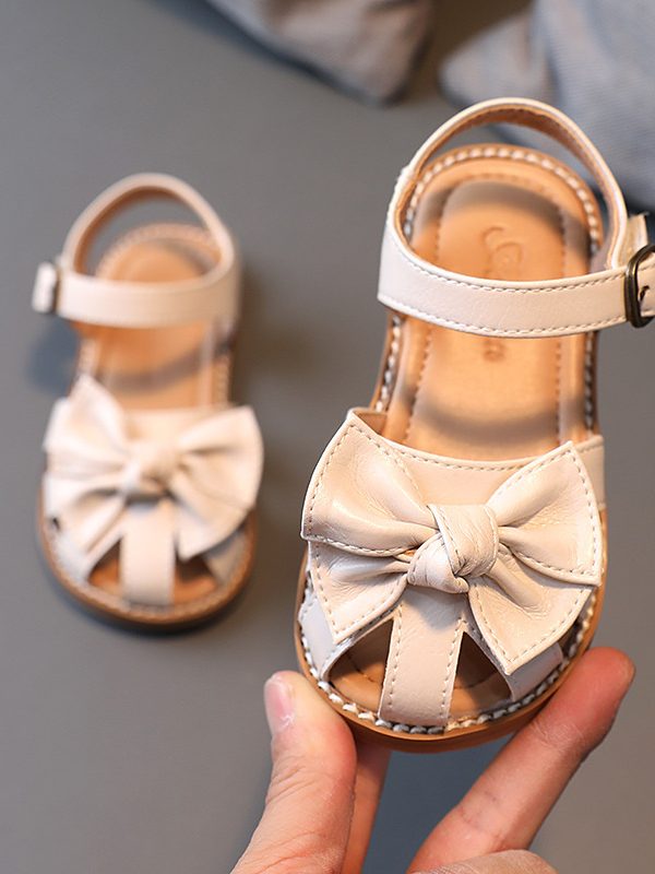 Summer New Girl'S Bowknot Baotou Sandals Korean Children'S Lovely Soft Bottom Versatile Princess Shoes