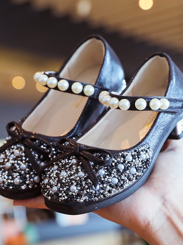 أحذية جلدية ناعمة النعل، أحذية عائشة الأميرة، أحذية أطفال مرصعة بالكريستال، أحذية أطفال براقة