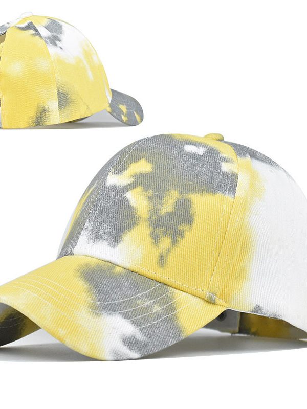 Tie-Dye Hats, Pure Cotton, European And American Women'S Empty Top Hats, Sun Visors, Cotton Ponytail Caps