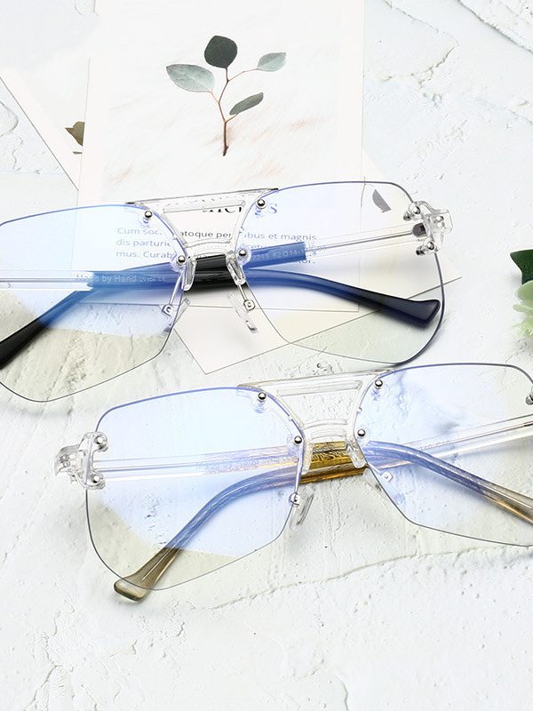 نظارات مضادة للزرقة بدون إطار نظارات مسطحة للرجال