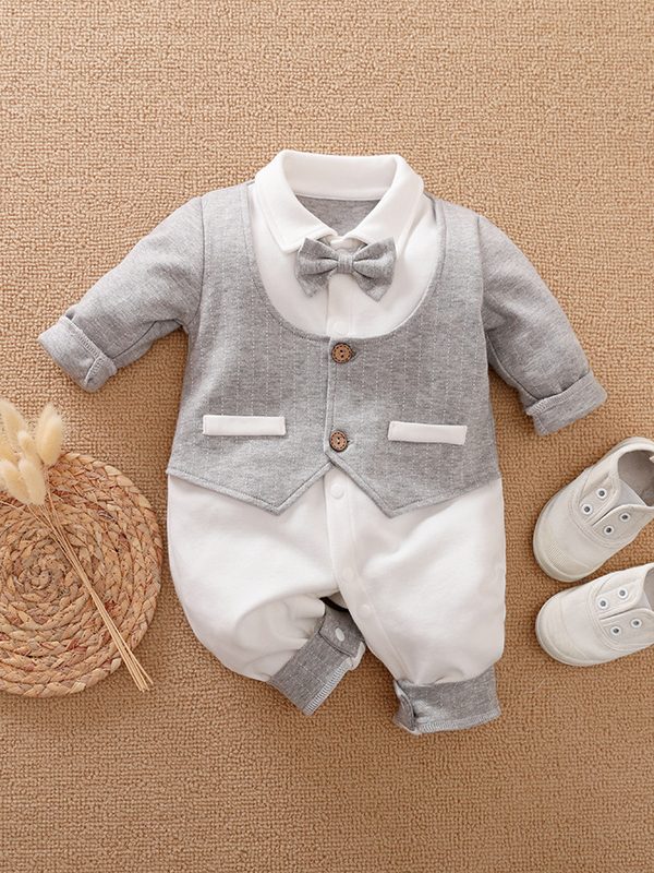 Gentleman's Baby Clothes, Long-sleeved Baby Clothes, Gentleman's Romper