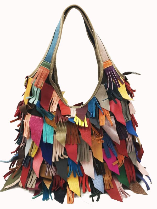 Leather Handbags Cowhide Bags Shoulder Messenger Bag Color Matching