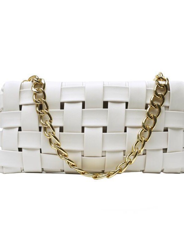 Luxury Weave Women Bags Top Quality Pu Leather Lady Shoulder