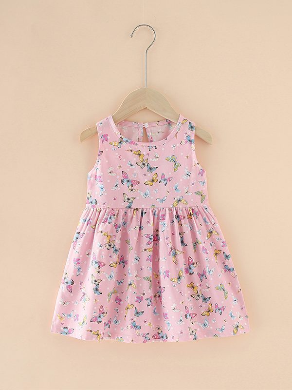 فساتين بنات جديدة للربيع والصيف مصنوعة من القطن الخالص