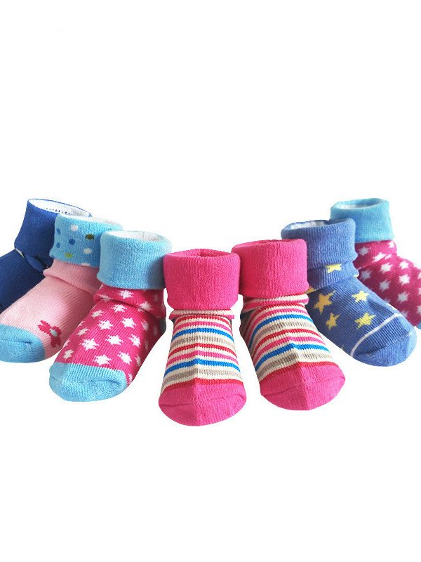 جوارب أطفال حديثي الولادة بفتحة معكوسة، جوارب قطنية للأطفال في فصلي الخريف والشتاء