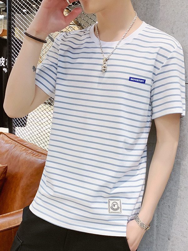 Striped wild casual bottoming shirt