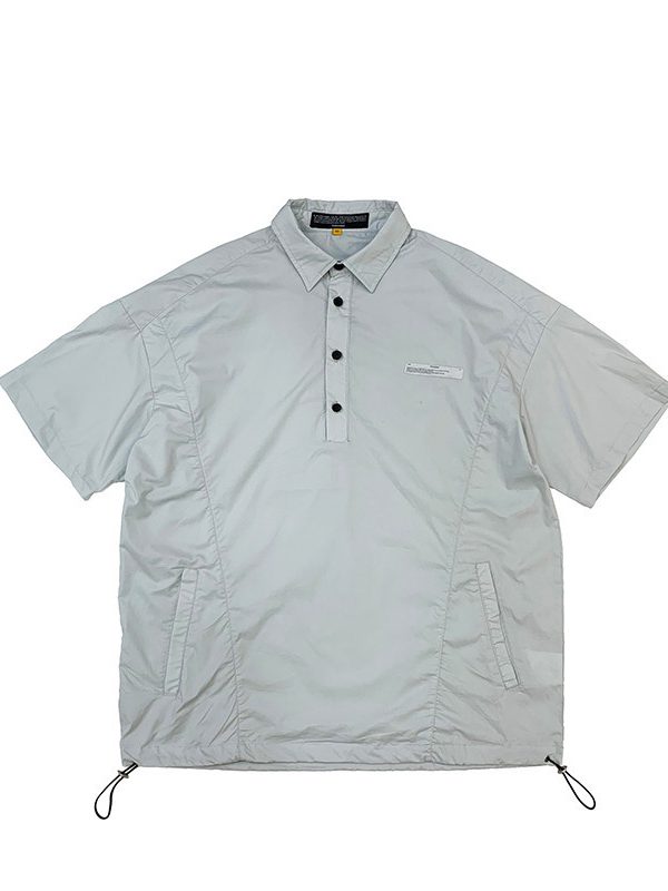 Retro drawstring reflective cursor short sleeve