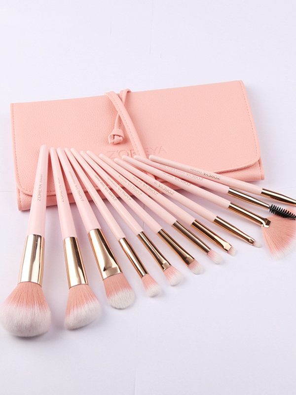 مجموعة فرش المكياج ذات 12 رأسًا ومقبضًا خلفيًا