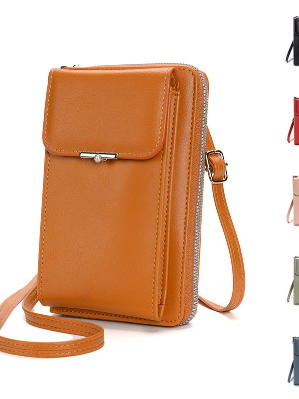 Fashion Large Capacity Mobile Phone Bags Women Small Zipper Crossbody Shoulder Bag Long Wallet