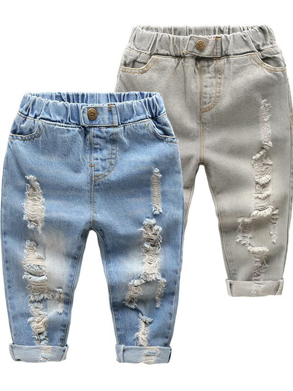 New Children's Pants Ripped Jeans Spring And Autumn
