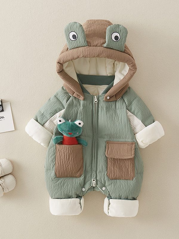 Baby Boy Down Coveralls Winter Clothes Fleece-lined