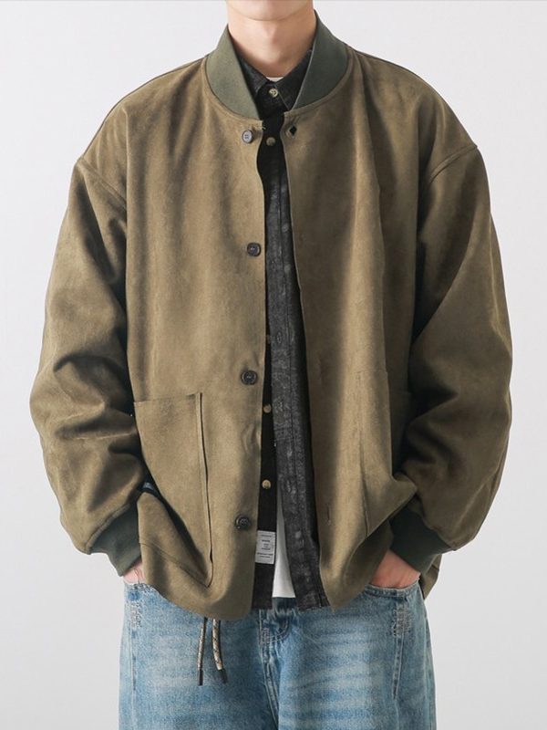 Vintage Suede Loose Men's Casual Jacket