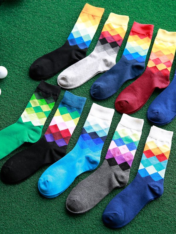 جوارب رجالية رجالية ماسية ملونة جوارب رجالية قطنية طويلة