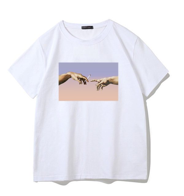 Street funny print men's T-shirt hip hop