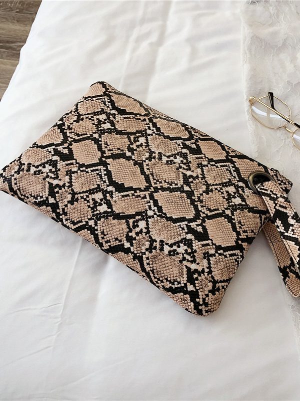 Snake print clutch