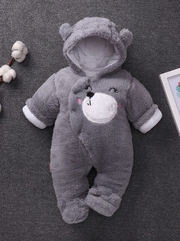 ملابس أطفال طويلة الأكمام مع غطاء للقدمين من قطعة واحدة