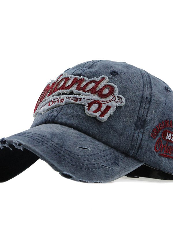 New style baseball cap pure cotton washed letter cap trend couple casual hat