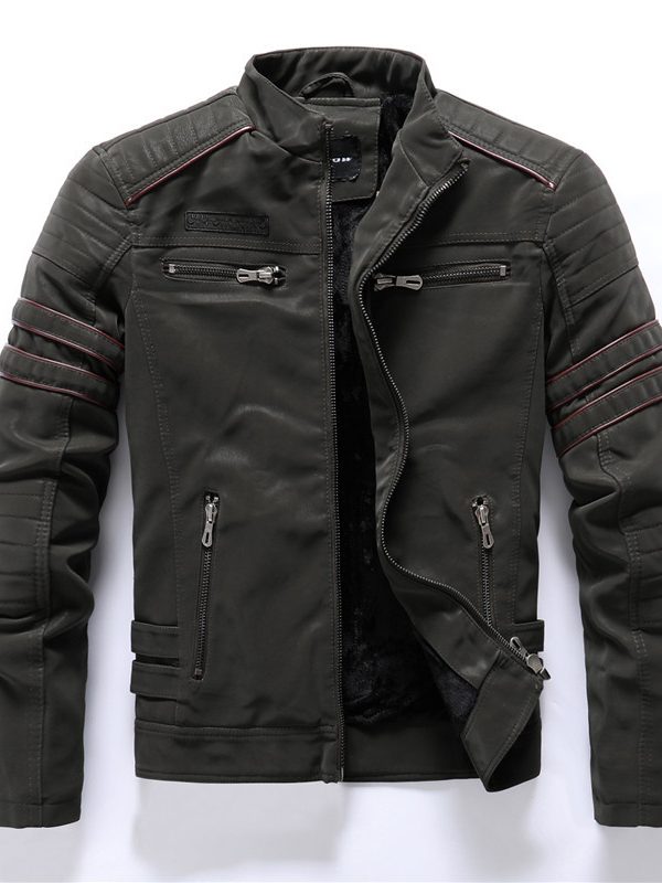 Men Fashion Pu Leather Jackets Coats