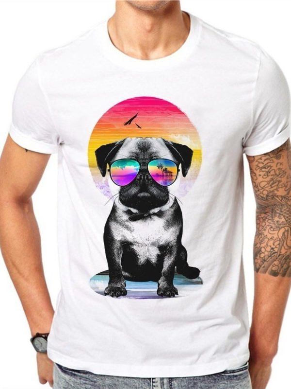 تي شيرت رجالي بطبعة كلب البج