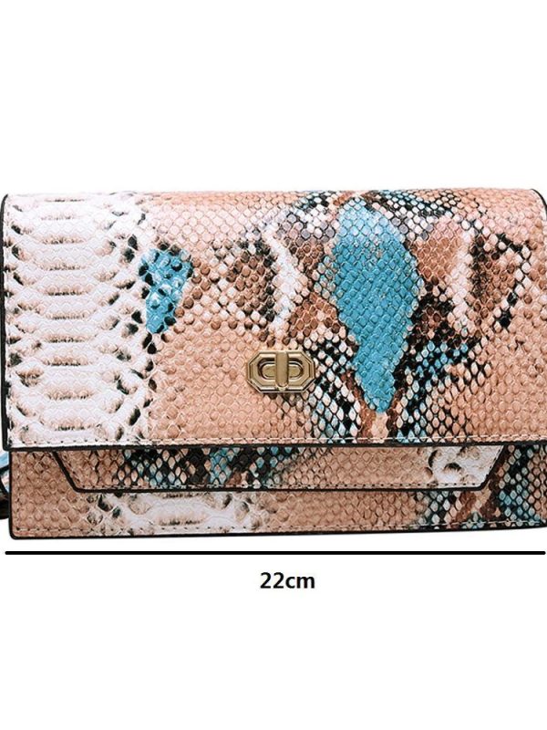 Snake print women's shoulder bag