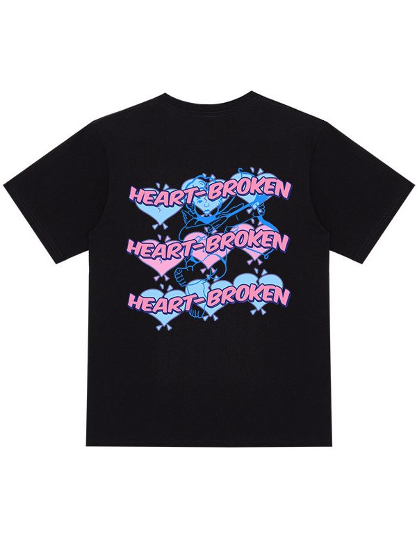 Retro fun printed love heart short sleeve