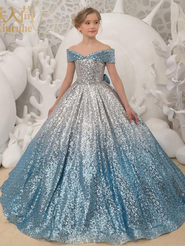 فستان ذيل طويل للبنات