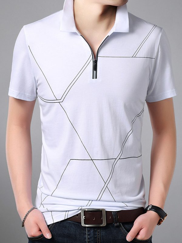 Young men's striped short sleeve cotton