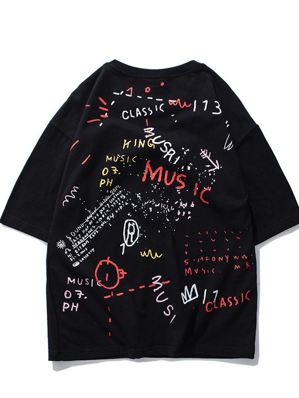 Color graffiti t-shirt short sleeve