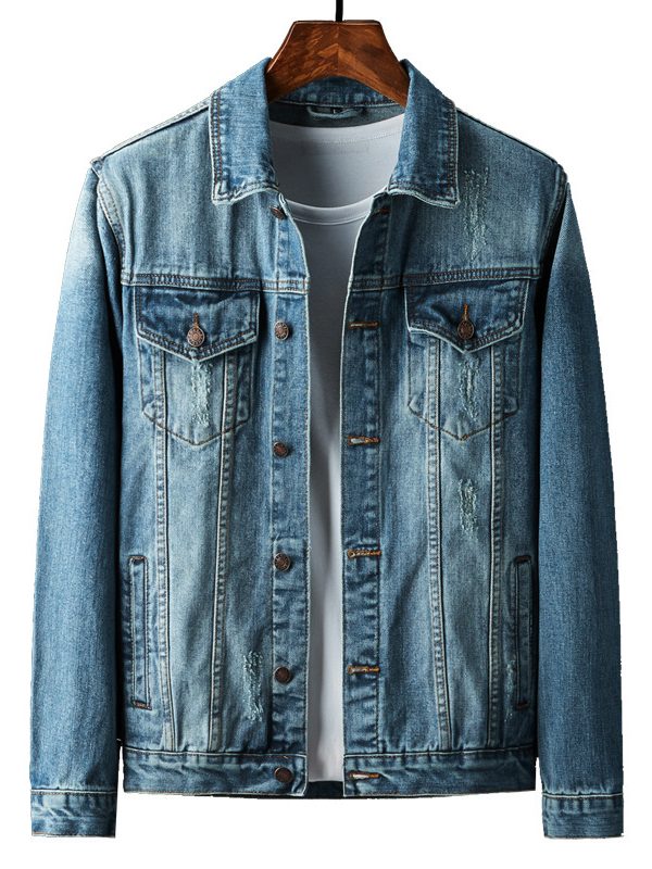 Plus Size Denim Coat Men's Denim Clothes Jacket