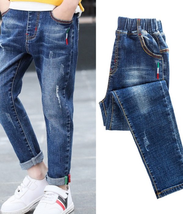 Boys' denim trousers, new style, big children's trousers, spring and autumn children's trousers