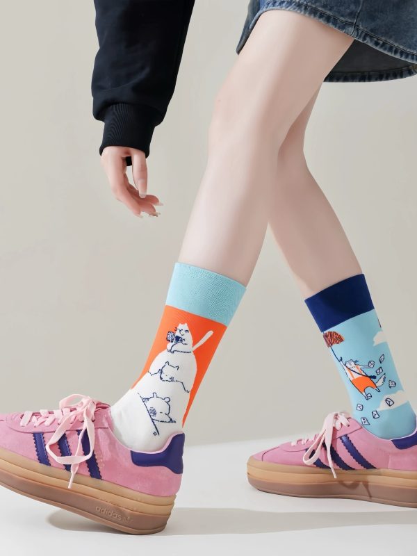 Asymmetric Middle Tube Cotton Socks Children