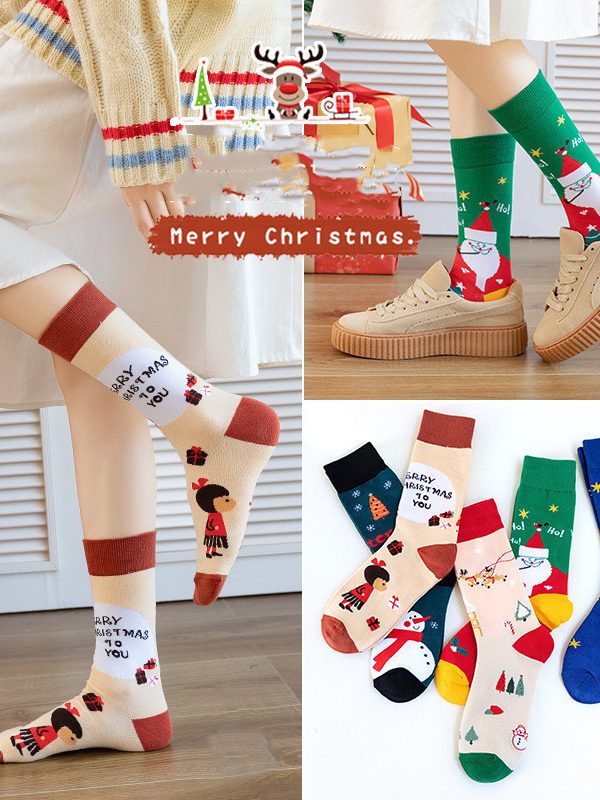 جوارب كرتونية جديدة ومبتكرة لرجل ثلج عيد الميلاد