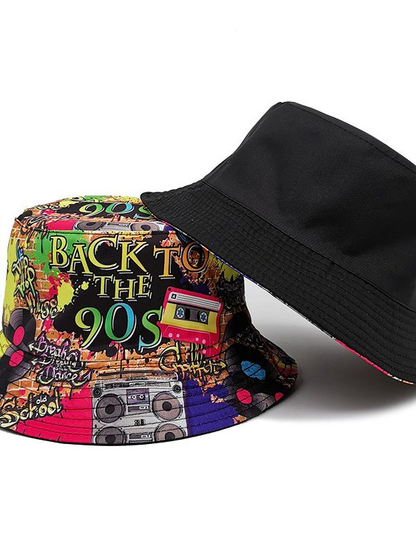 Women's Fashion Retro Nostalgic Tape Pattern Fisherman Hat