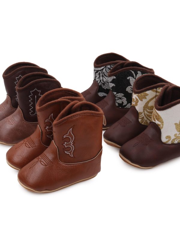 Winter Soft Sole Non Slip Women's Leather Boots And Baby Shoes
