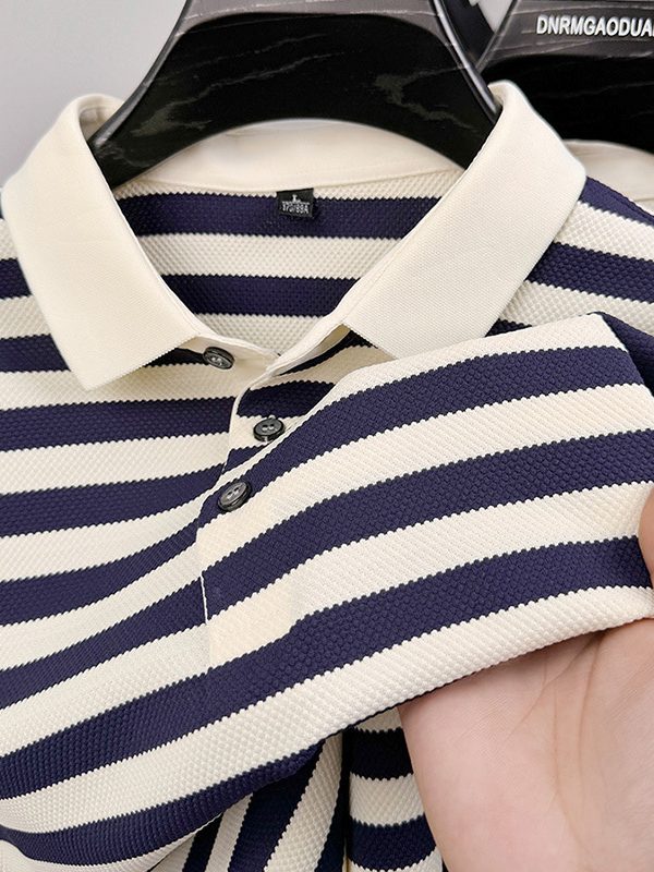 ملابس رجالية كاجوال أنيقة بخطوط من الجاكار قابلة للتنفس وامتصاص العرق