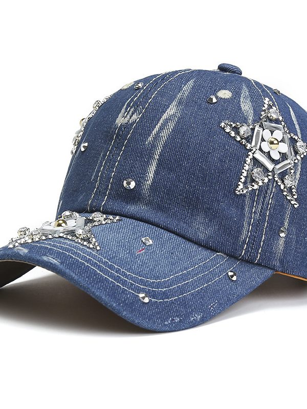 Summer Women's Peaked Cap Rhinestone Baseball Cap All-matching Sun-proof
