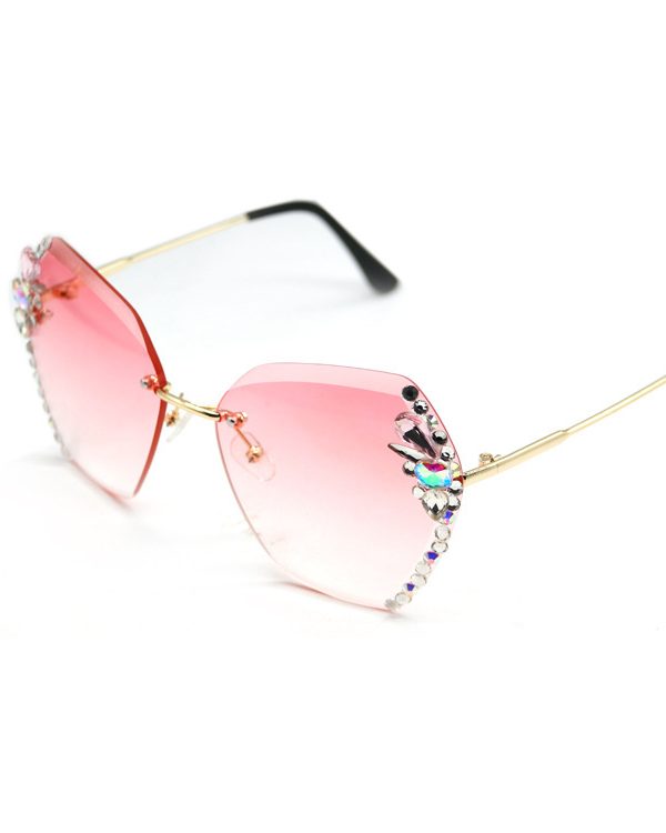 Women's Rhinestone Frameless Sunglasses