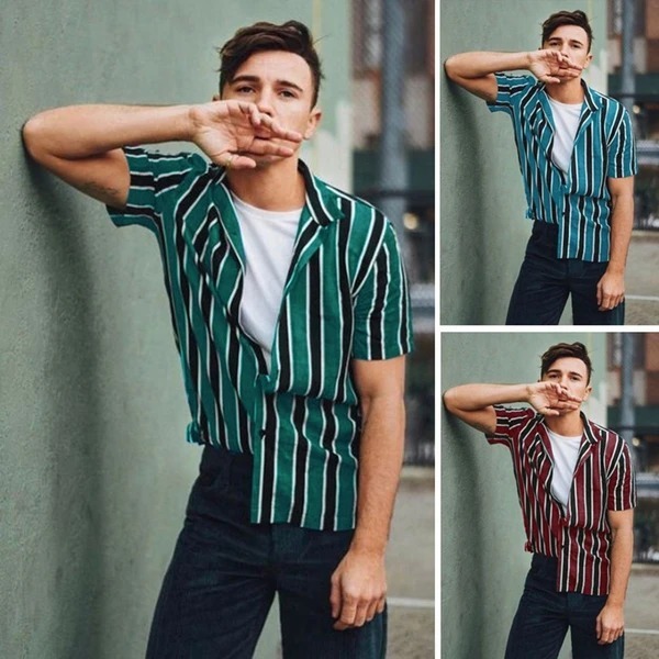 Striped casual men's shirt