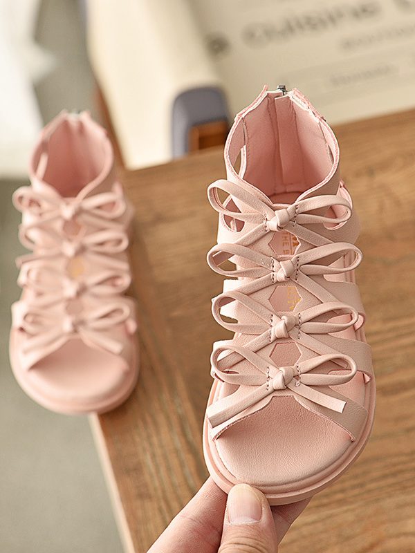 Children's Hollow Princess Shoes Little Girl Fashion Soft Bottom Toe Roman Sandals