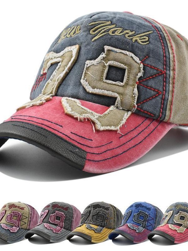 Men's Washed Letter Embroidery Baseball Cap