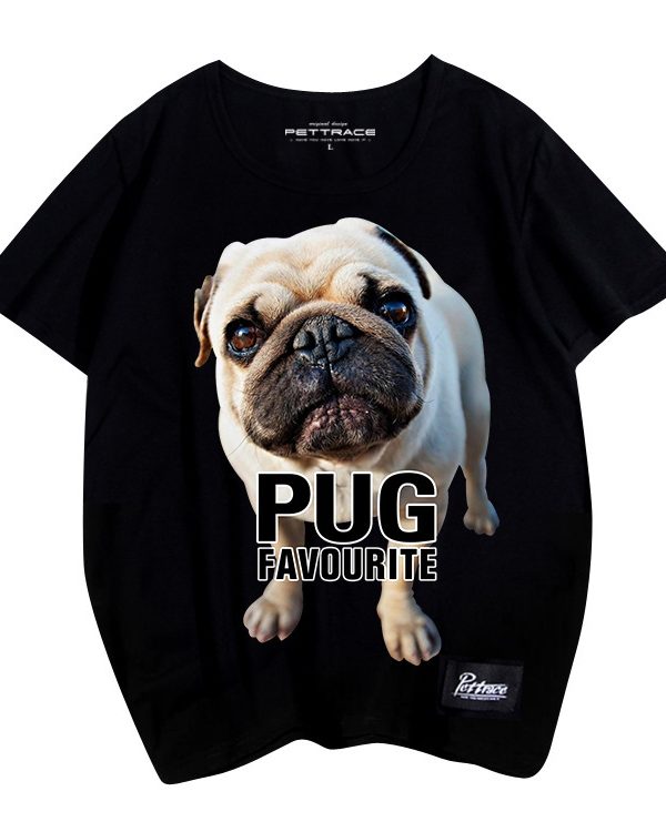 تي شيرت قصير الأكمام بطبعة كلب البج