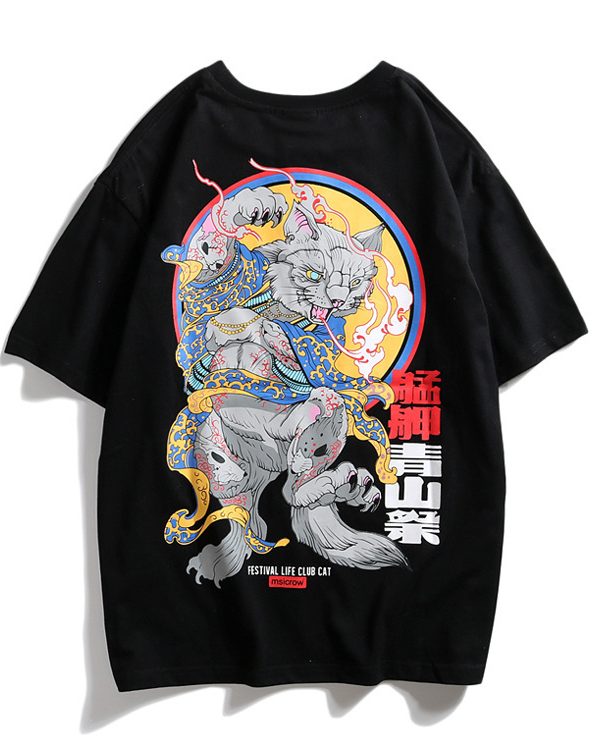 Original Street Fashion Hip Hop Loose Mammoth Print T-shirt