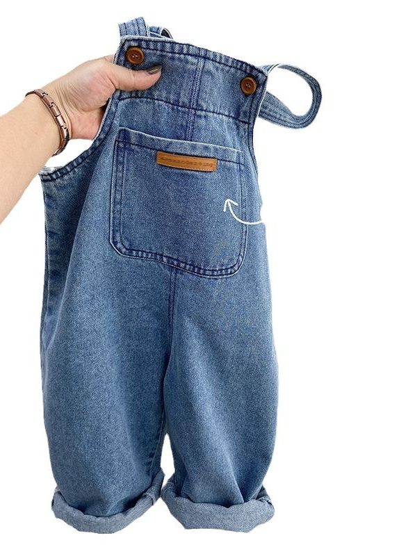 Children's Popular Denim Simple Suspender Pants