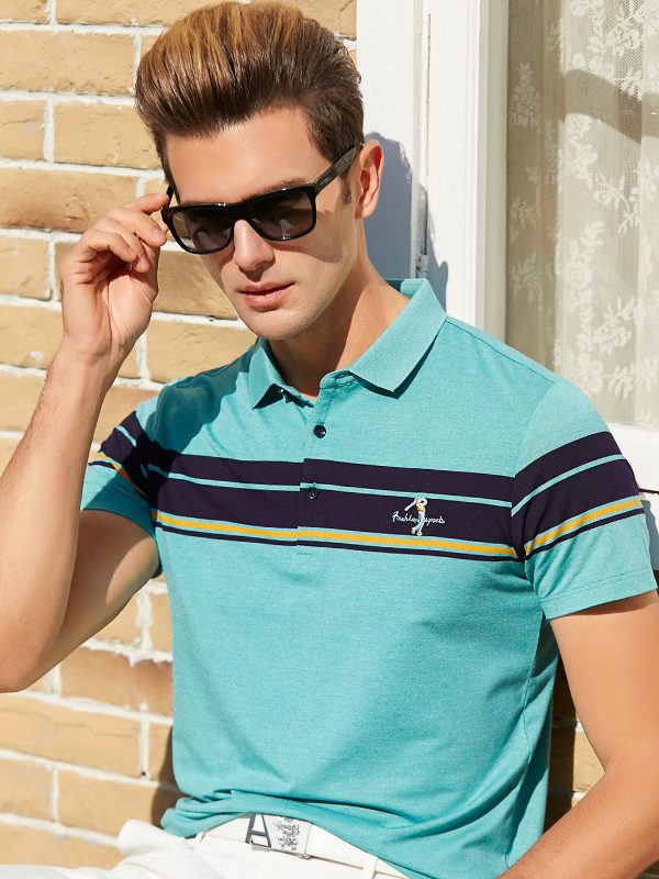 Striped Lapel Men's T-shirt