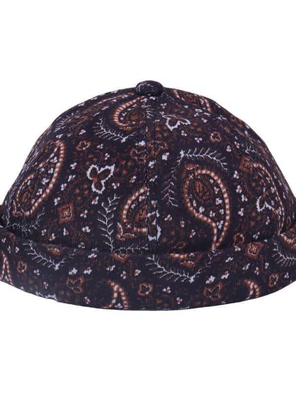 Cashew Flower Yuppie Melon Leather Men's Spring And Autumn Fashion Print Landlord Hat