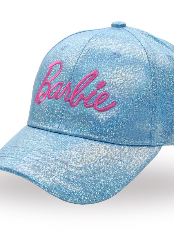 New Laser Colorful Barbie Girl Baseball Cap Pink Embroidered Letter Hat Casual Fashion Cap